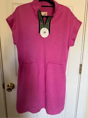 Umgee Women’s Bright Pink Hooded Short-Sleeve Casual Dress